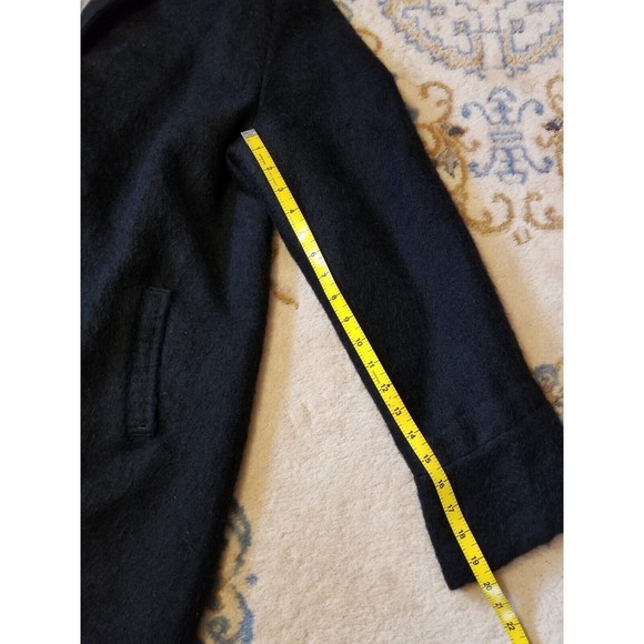 Rare HOLLIS ALPACA Peruvian Long Black Grey COAT Women's L Large Peru Max Ralph - Picture 11 of 11